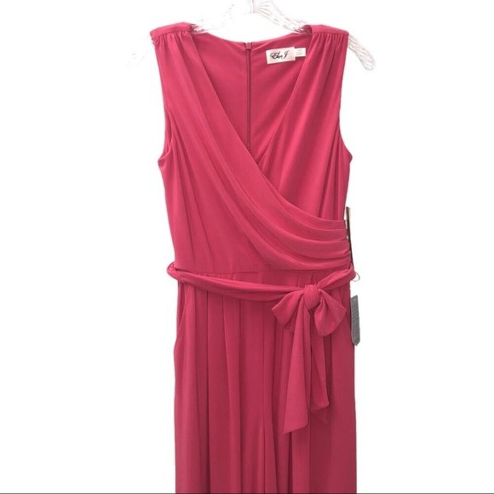 Eliza J Faux Wrap Wide Leg Jumpsuit In Strawberry Small NWT - Picture 4 of 10
